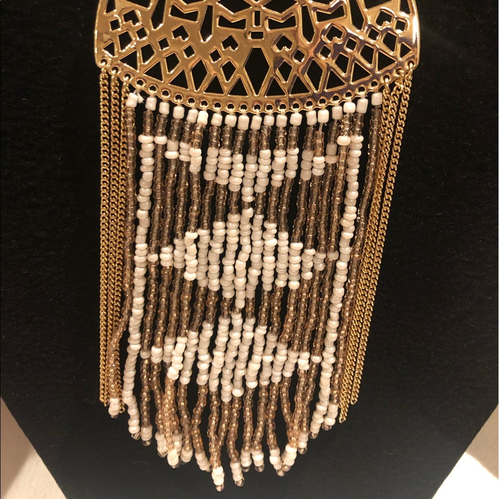 Gold desert inspired beaded necklace